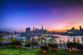 城市夕阳美景