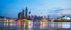 湖景建筑夜景图片