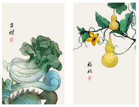 古风水彩画