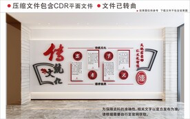 忠孝节义传统文化校园文化墙