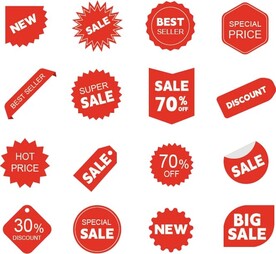 SALE NEW 促销标识红色
