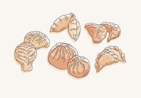 卡通饺子包子