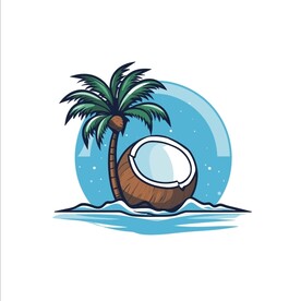 椰子树logo卡通矢量图