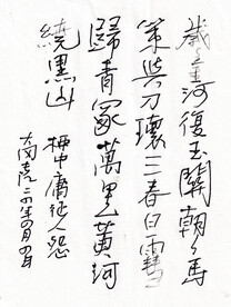 柳中庸 征人怨 长江硬笔