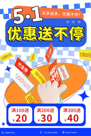 五一劳动节促销海报图片