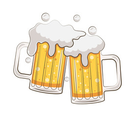 卡通手绘啤酒干杯