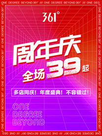 周年庆高对比度橱窗传单海报