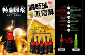 啤酒三折页