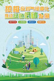 推动绿色低碳发展环保海报