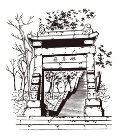 矢量台阶牌楼建筑