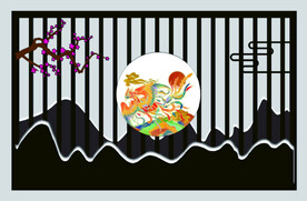 中式玄关矢量图 玄关造型