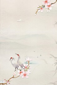 手绘粉色桃花海报设计图片
