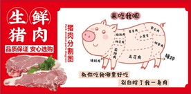  生鲜猪肉宣传海报猪肉分割图