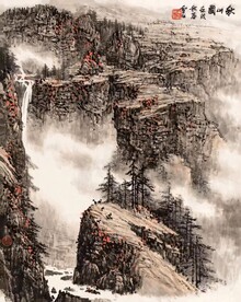 中国水墨山水国画