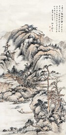 复古山水水墨山