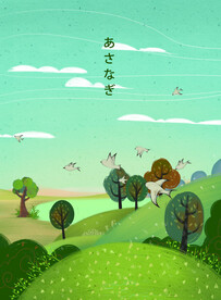 梦幻风景插画         