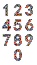 阿拉伯数字艺术字 文字矢量