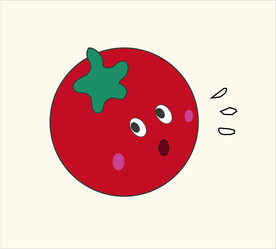 可爱呆萌表情蔬菜西红柿矢量插画