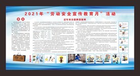 安全月展板安全漫画