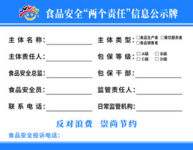 食品安全信息公示牌