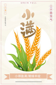 传统节日小满海报二十四节气宣传