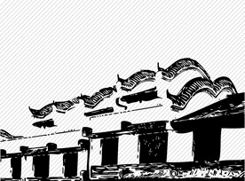 传统建筑矢量剪影
