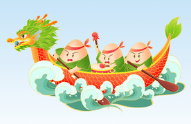  粽子划龙舟 