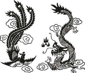 龙凤矢量图