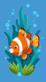 小丑鱼平面插图
