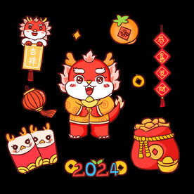 龙年贴纸素材