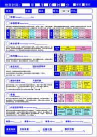 体脂检测表