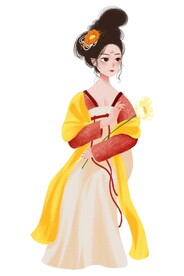 仕女图古典簪花