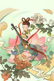 国潮敦煌插画 