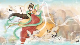 国潮敦煌插画 