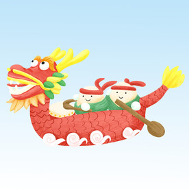  粽子划龙舟 