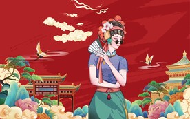 中国风国潮建筑插画