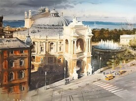 水彩欧式建筑
