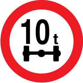 交通标志 限制轴重10吨