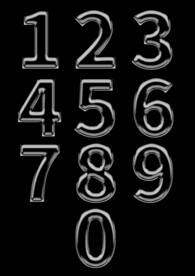 透明玻璃风格创意数字艺术字