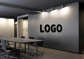 高端公司logo形象墙样机