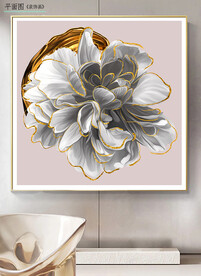 现代金色花卉装饰画