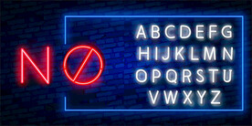 NO字母霓虹灯