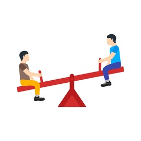 矢量人物 跷跷板