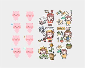 精致猪猪 卡通女孩
