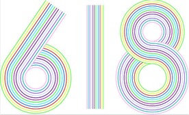 618线条艺术字