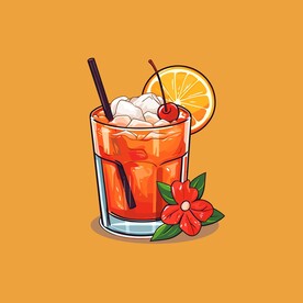 鸡尾酒饮料卡通绘画儿童插画