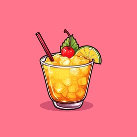 鸡尾酒饮料卡通绘画儿童插画