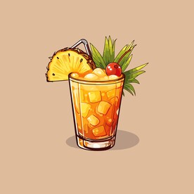 夏威夷饮料卡通绘画儿童插画