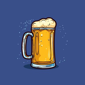 可爱啤酒卡通绘画儿童插画