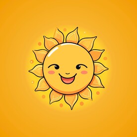 可爱太阳卡通绘画儿童插画